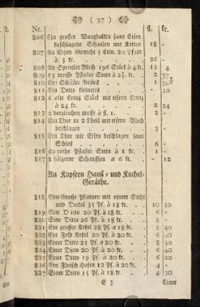 37-41, Kupfern Hauß- und Kuchel-Geräthe