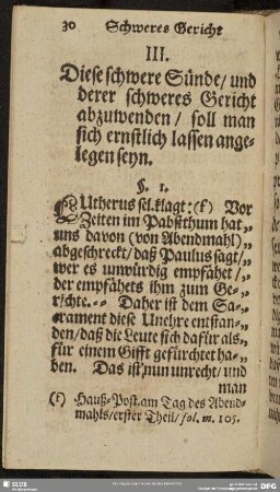 III. Diese schwere Sünde, und derer schweres Gericht abzuwenden, soll man sich ernstlich lassen angelegen seyn