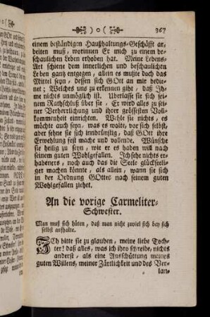 367-384, An die vorige Carmeliter-Schwester