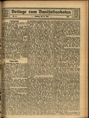 Zweite Ausgabe vom Sonntag, den 25. Mai 1913.