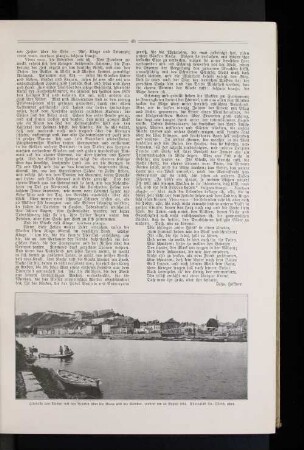 Zitadelle von Namur mit den Brücken über die Maas und die Sambre, erobert am 24. August 1914.