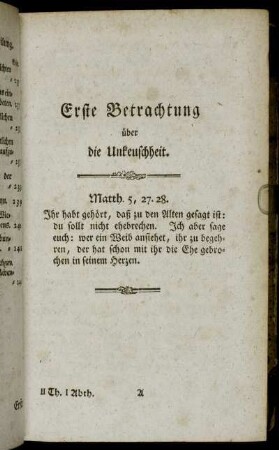 Erste Betrachtung über die Unkeuschheit.