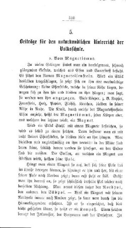 Beiträge für den naturkundlichen Unterricht der Volksschule
