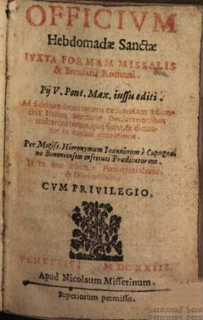 Officium hebdomadae sanctae