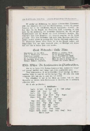 Die Konsonanten im Plattdeutschen.