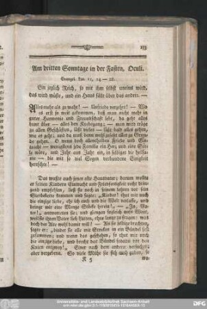 Am dritten Sonntage in der Fasten, Oculi.