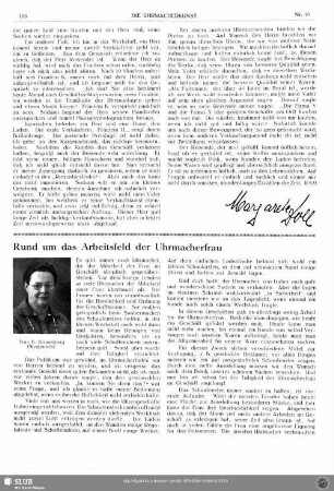 Rund um das Arbeitsfeld der Uhrmacherfrau