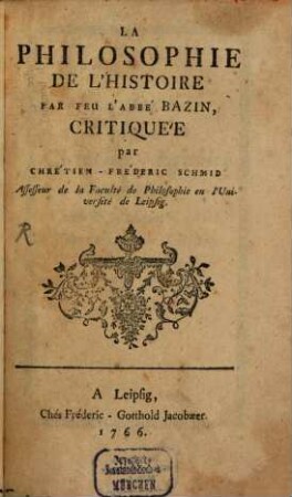 La Philosophie De L'Histoire