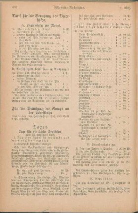 Taxen. Taxe für die Kieler Droschken, vom 12. Dezember 1878. [Taxe für die Kieler Bootführer vom 12. Juni 1875.]