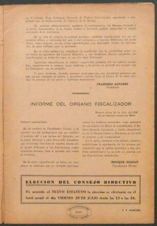 Informe del órgano fiscalizador