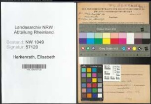 Entnazifizierung Elisabeth Herkenrath , geb. 05.09.1898 ()