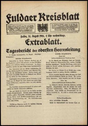 Ausgabe vom Montag, den 14. August 1916.