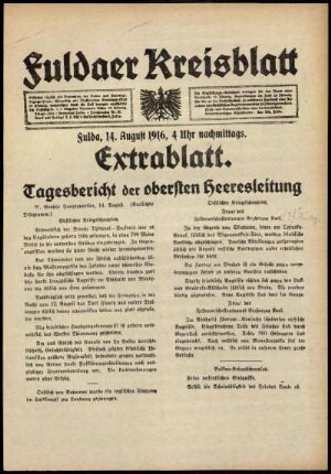 Ausgabe vom Montag, den 14. August 1916.