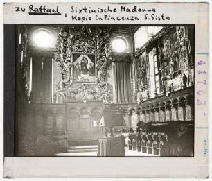 zu Raffael: Sixtinische Madonna, Kopie in Piacenza, S. Sisto