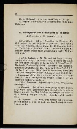 15. Stellungskampf und Abwehrschlacht bei Le Catelet