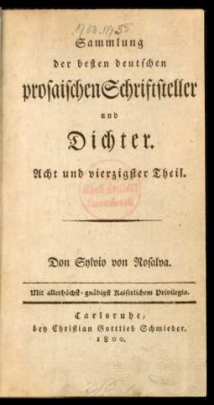 Theil 1: Die Abentheuer des Don Sylvio von Rosalva