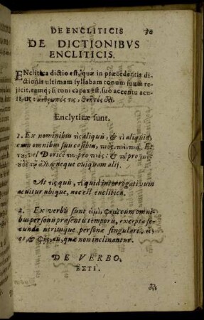 De Dictionibus Encliticis.