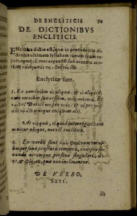 De Dictionibus Encliticis.