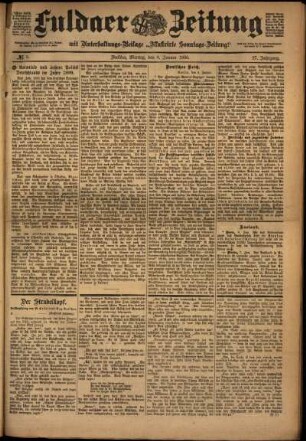 Ausgabe vom Montag, den 08. Januar 1900.