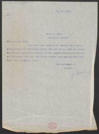 Brief an J. Quast : 24.05.1913