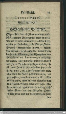 Vierter Brief. Gegenantwort
