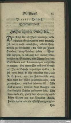Vierter Brief. Gegenantwort
