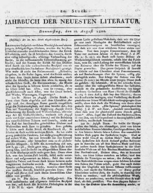 [Fortsetzung:] Berlin, b. Mylius; Der Philosoph für die Welt, herausgegeben von J. J. Engel. 3r. Th. 236 S. 8.
