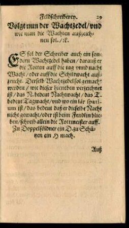 Volgt nun der Wachtzedel ...