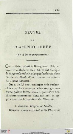 Oeuvre de Flaminio Torre
