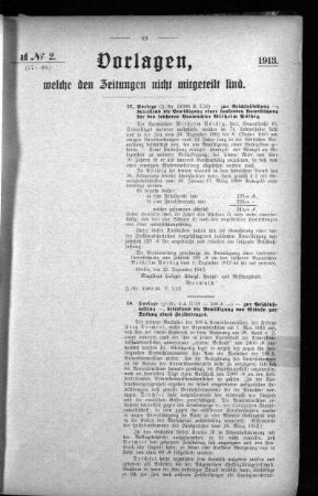 Anlage: ad No.2 (77-80), Vorlagen, welche den Zeitungen nicht mitgeteilt sind