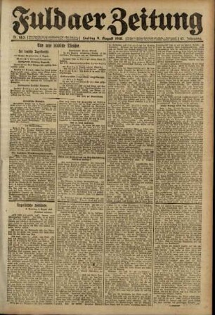 Ausgabe vom Freitag, den 09. August 1918.