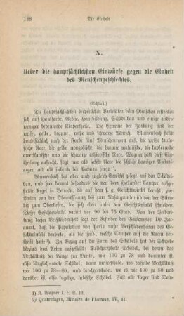 188-211 Ueber die hauptsächlichen Einwürfe gegen die Einheit des Menschengeschlechtes : Schluß