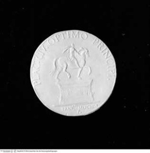Weihemedaille für das Reiterstandbild des Alessandro Farnese; Revers: Reiterstandbild des Alessandro Farnese