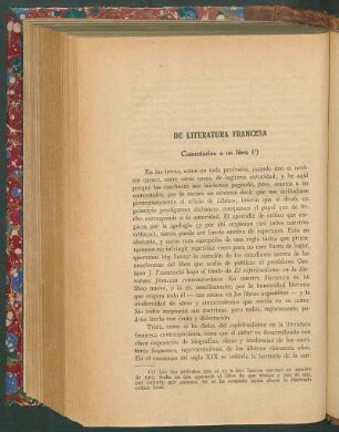 De literatura francesa : Comentario a un libro
