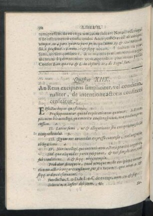Quaestio XIIX. An Reus excipiens simpliciter, vel conditionaliter, de intentione actoris consiteri censeatur?