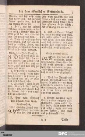 III. Bey dem Schluß des öffentlichen Gottesdienstes.