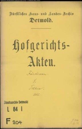 Fürstenau, Theophilus, Lic. d. R. gegen Franz Tilhen zu Leese - Schuldforderung
