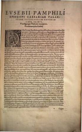 Autores historiae ecclesiasticae : Eusebii Pamphili Caesariensis libri 9, Ruffino interprete. Ruffini presbyteri Aquileiensis, libri 2 ...