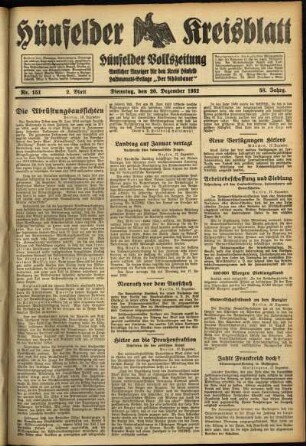 Zweite Ausgabe vom Dienstag, den 20. Dezember 1932.