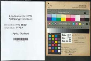 Entnazifizierung Gerhart Apitz , geb. 24.05.1912 (Beamter)
