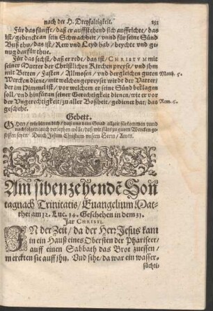 An sibenzehenden Sontag nach Trinitatis ...