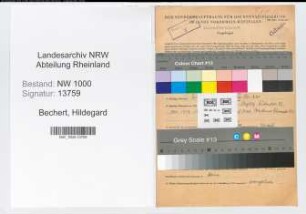 Entnazifizierung Hildegard Bechert, geb. 02.03.1896 (Postsekretaerin)