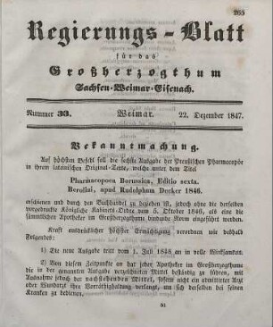 Nr. 33 : 22. Dezember 1847