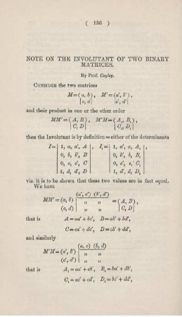 Note on the involutant of two binary matrices.