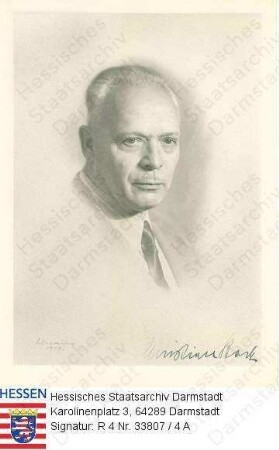 Stock, Christian (1884-1967) / Porträt, Brustbild, mit Unterschrift