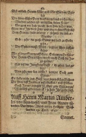 Auff Herrn Martin Amberles von Neu-wesel ...