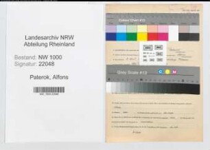 Entnazifizierung Alfons Paterok, geb. 02.04.1905 (Bergmann)
