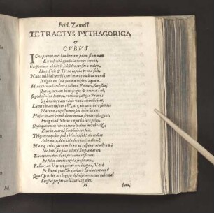 Frid. Zamell Tetractys Pythagorica & Cvbvs