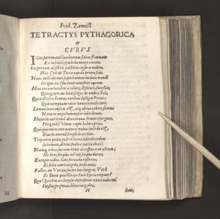 Frid. Zamell Tetractys Pythagorica & Cvbvs