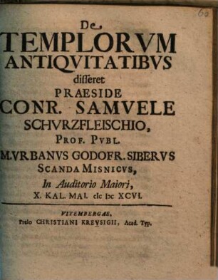 De Templorvm Antiqvitatibvs